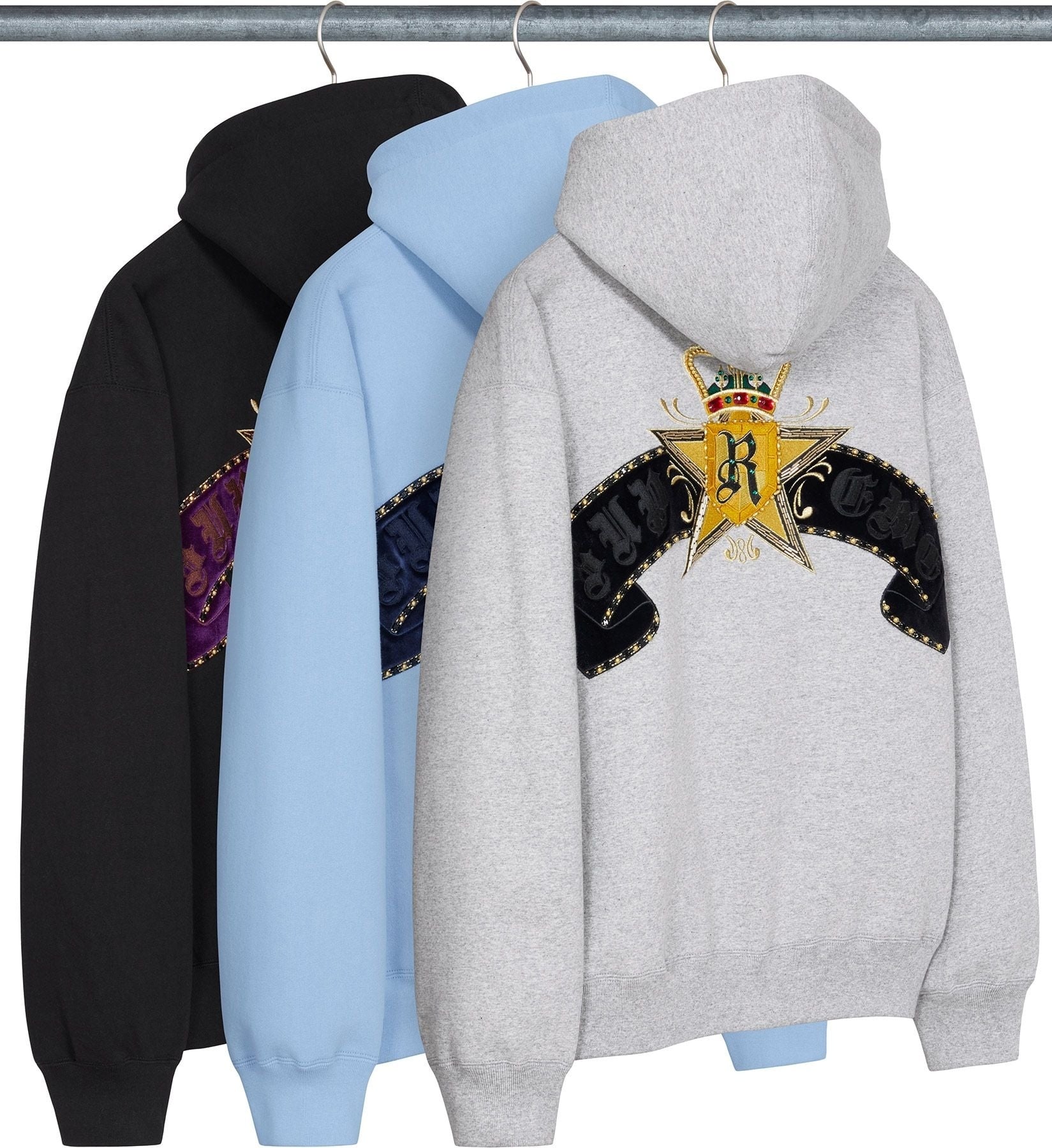 Crest Zip Up Hooded Sweatshirt